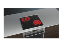Siemens iQ300 EF645BNN1E - Keramisk kogeplade - 4 plader - Niche - bredde: 56 cm - dybde: 49 cm - sort/rustfrit stål - med rustfrit stål-pynt