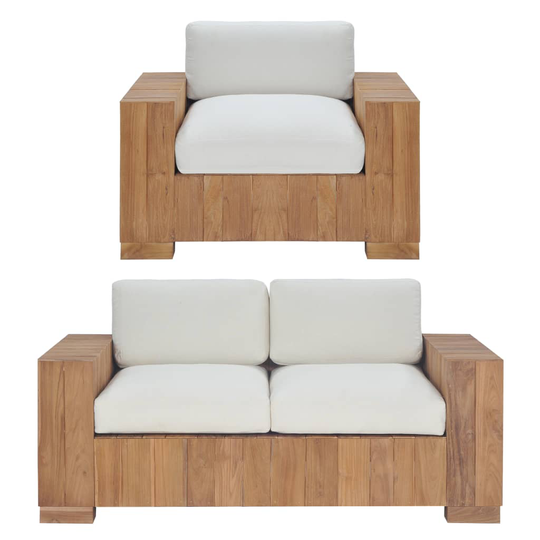 vidaXL sofasæt i 2 dele massivt teak