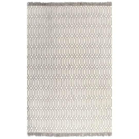 vidaXL kilim-tæppe med mønster bomuld 120 x 180 cm gråbrun