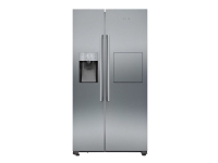 Siemens iQ500 KA93GAIEP - Køleskab/fryser - side ved side med vanddispenser, isdispenser - bredde: 90.8 cm - dybde: 76.2 cm - højde: 178.7 cm - 560 liter - Klasse E - rustfrit stål