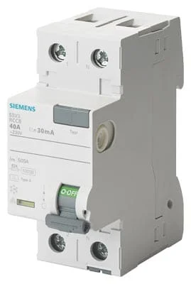 RCD HPFI 25A, 2P, 300mA, Type A, 5SV3612-6