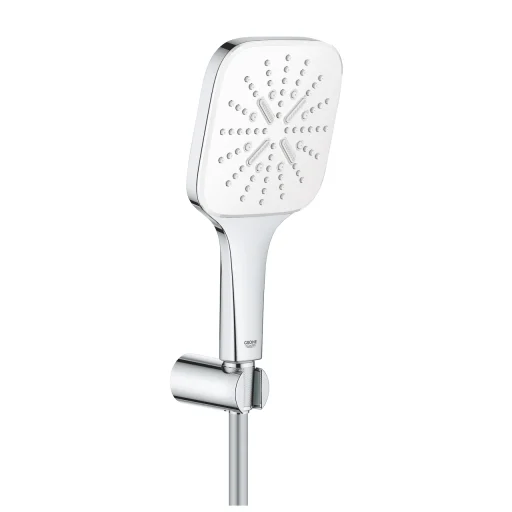 Grohe Rainshower SmartActive 130 Cube veggholdersett m/EcoJoy, krom/moon white