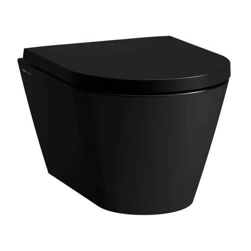 Kartell Laufen vegghengt toalett, kompakt, uden skyllekant, matt sort