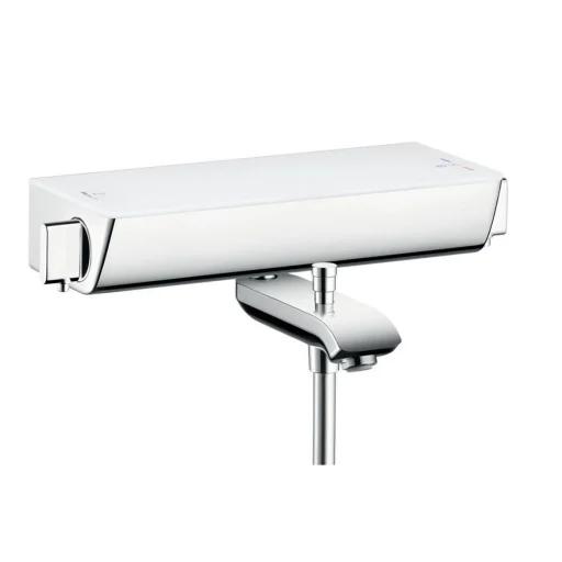 Hansgrohe Ecostat Select Kar-/Dusjbatteri m/Termostat, Krom/Hvit glass