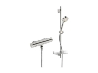 Oras Nova termostatarmatur 1/2 studs inkl. Apollo brusesæt m/ håndbruser 3 strålefunktioner, justerbar stang, sæbeskål & slange