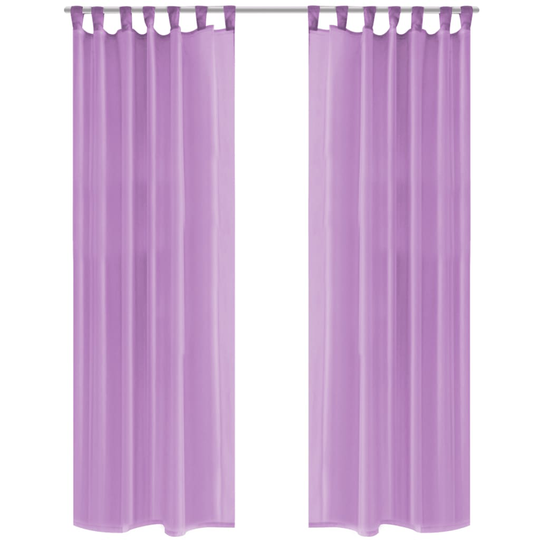 vidaXL voile-gardiner 2 stk. 140x225 cm lilla