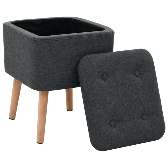 vidaXL opbevaringsskammel stof rektangulær 38 x 36 x 46 cm mørkegrå