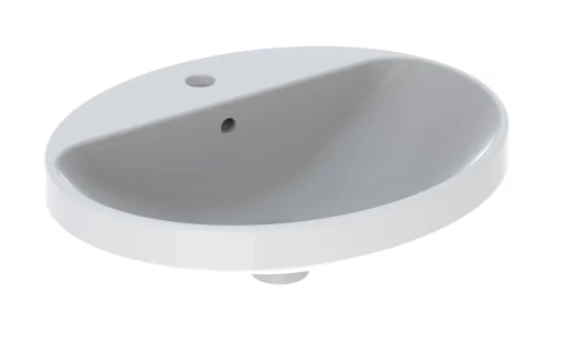 Geberit VariForm servant m/ tapphull & overløp, nedfelling, oval, 55x45 cm