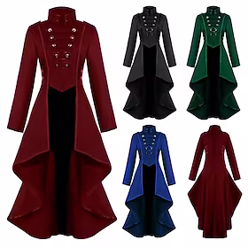 Pestelegen Retro / vintage Punk og gotisk Steampunk 17. århundre Høst Jakke Maskerade ملابس السهرة للرجال Trenchcoat Ytterklær Dame Voksne Formell Stil Gammeld