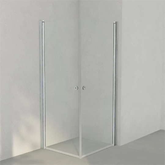 INR Iconic Nordic Rooms Dusjhjørne Linc Angel Original, Klart Glass, Timeless Glass Matt Aluminium / 80x90cm