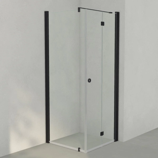 INR Iconic Nordic Rooms Dusjhjørne Linc 13 Flex Original Svart Matt / 80x80cm Høyre Hengslet