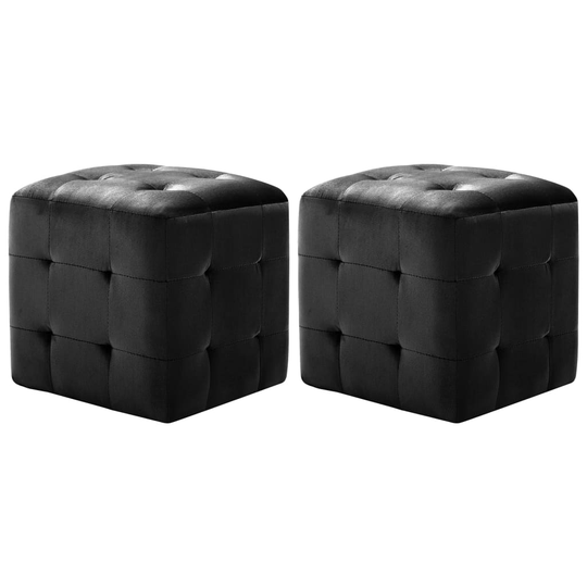 vidaXL sengeskabe 2 stk. 30 x 30 x 30 cm fløjlsstof sort