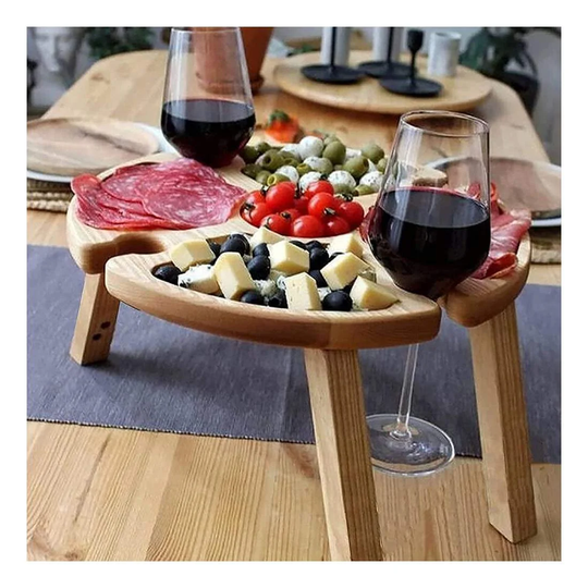 Foldbart Vinbord til Picnic - Træ