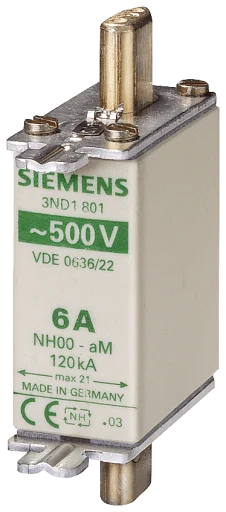 Sikring NH 00-AM 25A, AC 500V, 3ND1810 - 3 stk