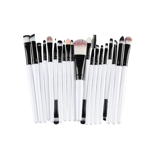 Multipakke med Makeup Børster - Sorte med hvidt skaft