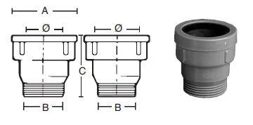 Purus Overgangsnippel 1 1/4" - 32 mm.