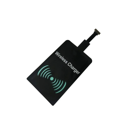 Qi Adapter - Trådløs Modtager for Oplading til Micro-USB - Sort