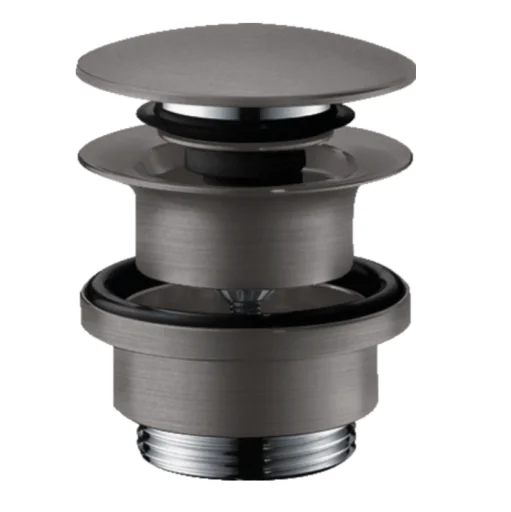Hansgrohe push-open bunnventil 1 1/4", børstet sort krom