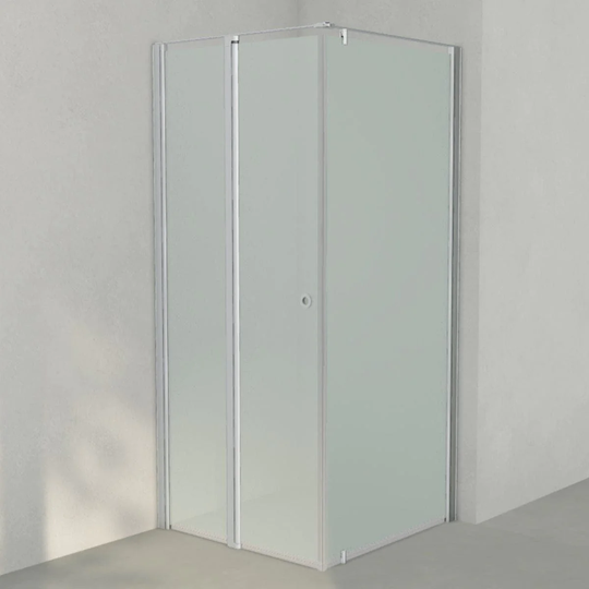 INR Iconic Nordic Rooms Dusjhjørne Linc 15 Måltilpasset Matt Aluminium / - Venstre Frostet Glass