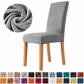 fløyel plysj stretch spandex spisestue trekk stretch stol trekk stol beskytter trekk sete slipcover med strikk for spisestue bryllup seremoni bankett hjemmeinn