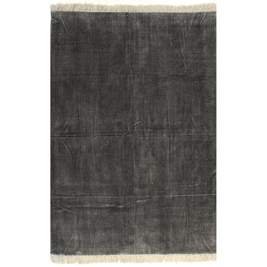 vidaXL kilim-tæppe bomuld 160 x 230 cm antracitgrå