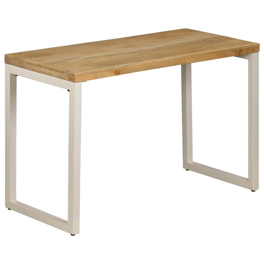 vidaXL spisebord massivt mangotræ og stål 115 x 55 x 76 cm