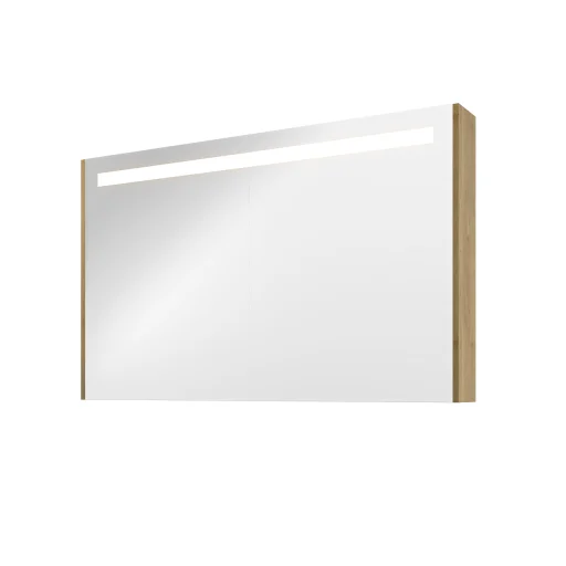 Sanibell Proline speilskab m/LED-belysning, 120x74cm, ideal eik paneler