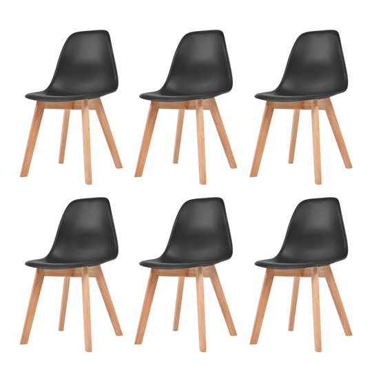 vidaXL spisebordsstole 6 stk. plastik sort
