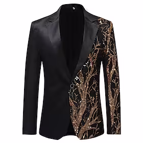 herre blazer cocktail antrekk termisk varm pustende virksomhet daglig arbeid enkeltspent en-knapps turndown streetwear virksomhet blomster paljetter lomme svar