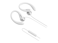 Philips TAA1105WT - Øreproptelefoner med mik. - ørespids - over øret-montering - kabling - 3,5 mm jackstik - hvid