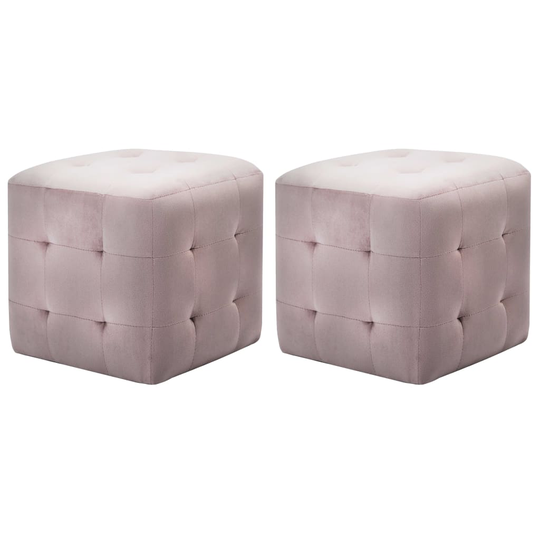 vidaXL sengeskabe 2 stk. 30 x 30 x 30 cm fløjlsstof pink