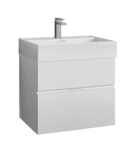 Svedbergs Forma servantskap m/2 skuffer & integrert grep, 60x45cm, hvit