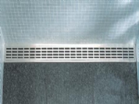 Unidrain rist i 3 mm massiv AISI 304 rustfri stål til ClassicLine ramme - model Stripe i længde 1200 mm