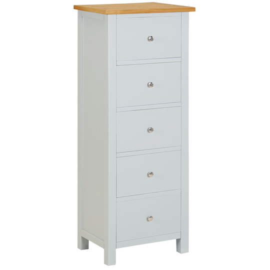vidaXL kommode 45x32x115 cm massivt egetræ