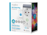 Nedis WIFIPO120FWT - Smart stik - trådløs - Wi-Fi - 2.4 - 2.4835 GHz - hvid