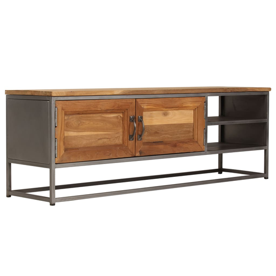 vidaXL TV-skab genanvendt teak og stål 120 x 30 x 40 cm