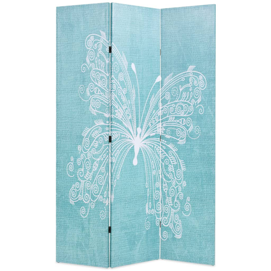 vidaXL foldbar rumdeler 120 x 170 cm sommerfugl blå