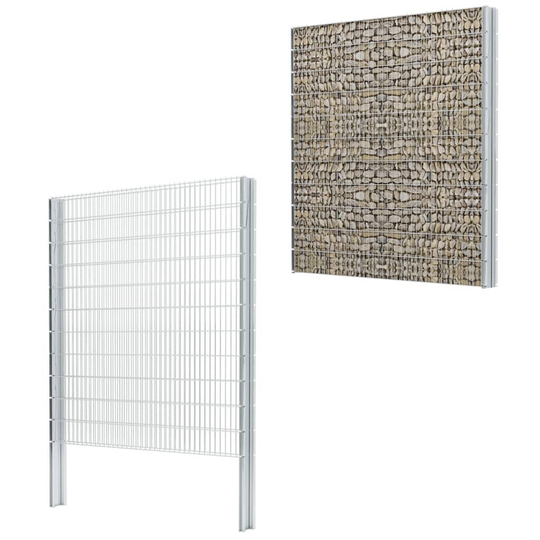 vidaXL 2D gabionhegn galvaniseret stål 2,008x2,23 m 4 m sølvfarvet