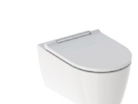 Geberit ONE væghængt toilet, skjult montering, TurboFlush, med toiletsæde: hvid / KeraTect, blankforkromet