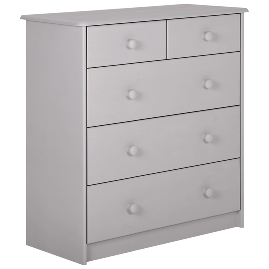 vidaXL kommode 75x35x80 cm massivt fyrretræ grå