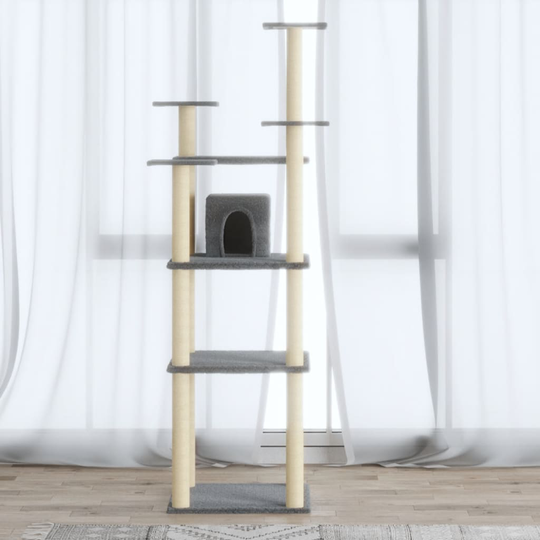 vidaXL kradsetræ med sisalstolper 171 cm lysegrå