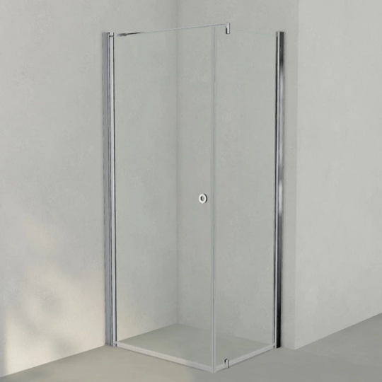 INR Iconic Nordic Rooms Dusjhjørne Linc 13 Original Krom / 90x70cm Klart Glass