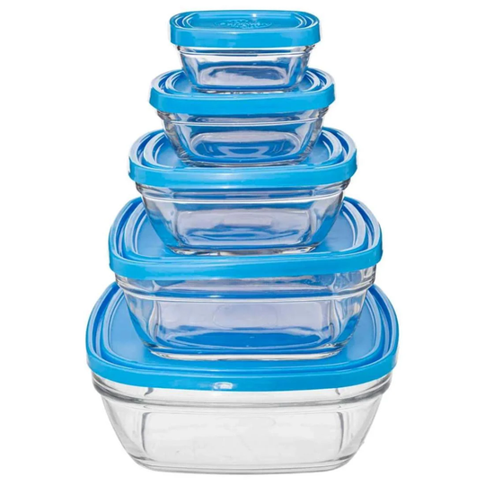 5x Madkasser i hærdet glas