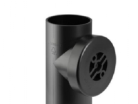 75 mm x 90° Renserør med dæksel sort PEH Geberit