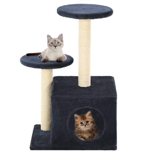 vidaXL kradsetræ til katte med sisal-kradsestolper 60 cm mørkeblå