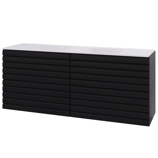 Linn Bad Selma Eikestav 2 Skuffer Heltre D45cm Servantskap Svart eik / 160cm Valgfri