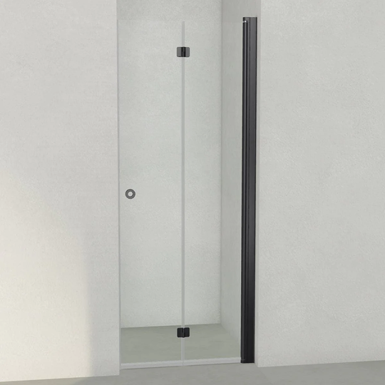 INR Iconic Nordic Rooms Dusjnisje Linc 2 Flex - Klart Glass Svart Matt / 80cm Høyre Hengslet