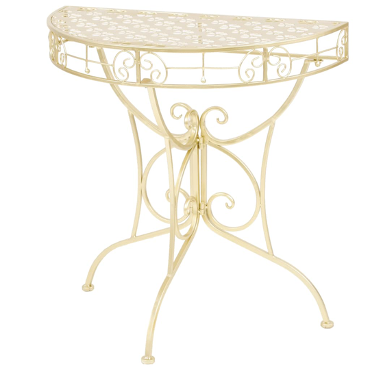 vidaXL sidebord i vintagestil halvrund metal 72 x 36 x 74 cm guldfarvet
