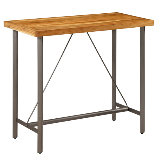 vidaXL barbord massivt genanvendt teaktræ 120 x 58 x 106 cm