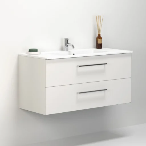 Dansani Luna møbelsett 100 cm med Minore servant, hvit matt